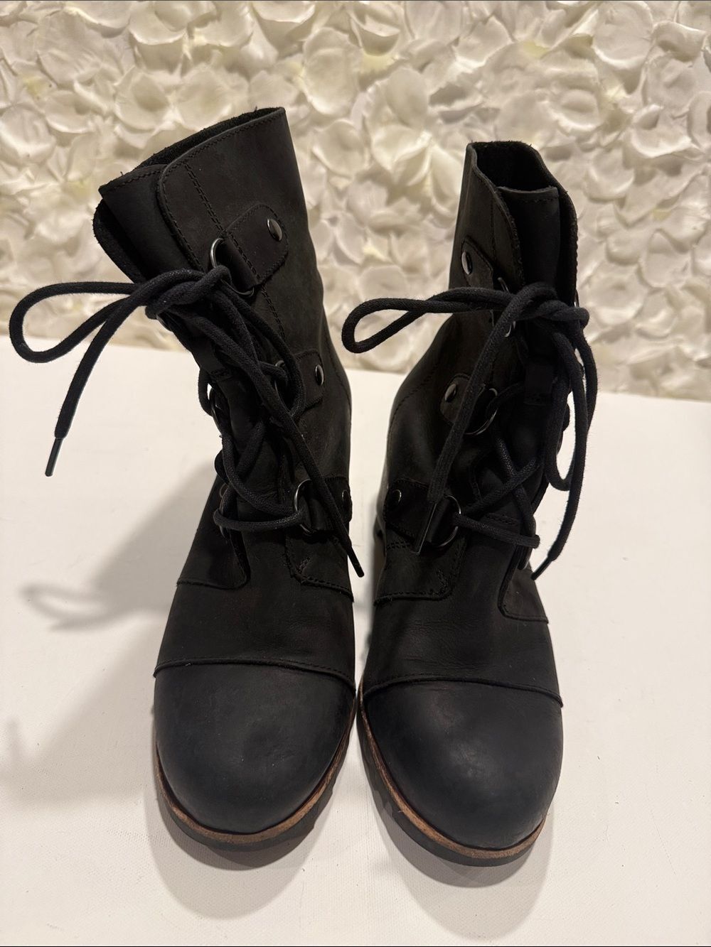 Sorel Black Lace-Up Women's Combat Boots